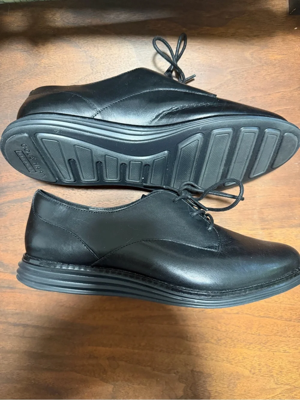 Cole Haan Black Lace-Up Oxfords
